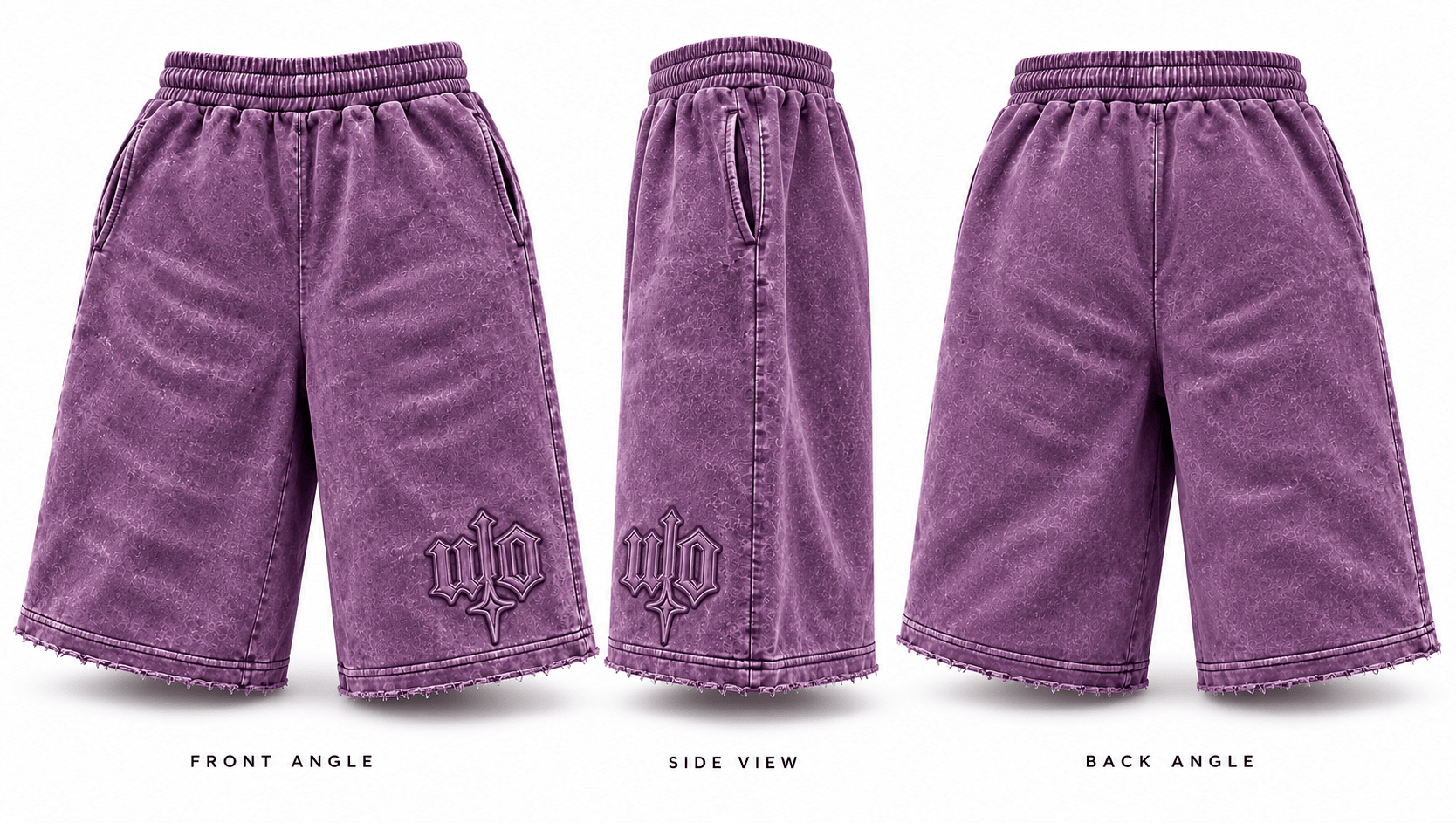 WO 3/4 Acid Wash Shorts - WHO OVULATING